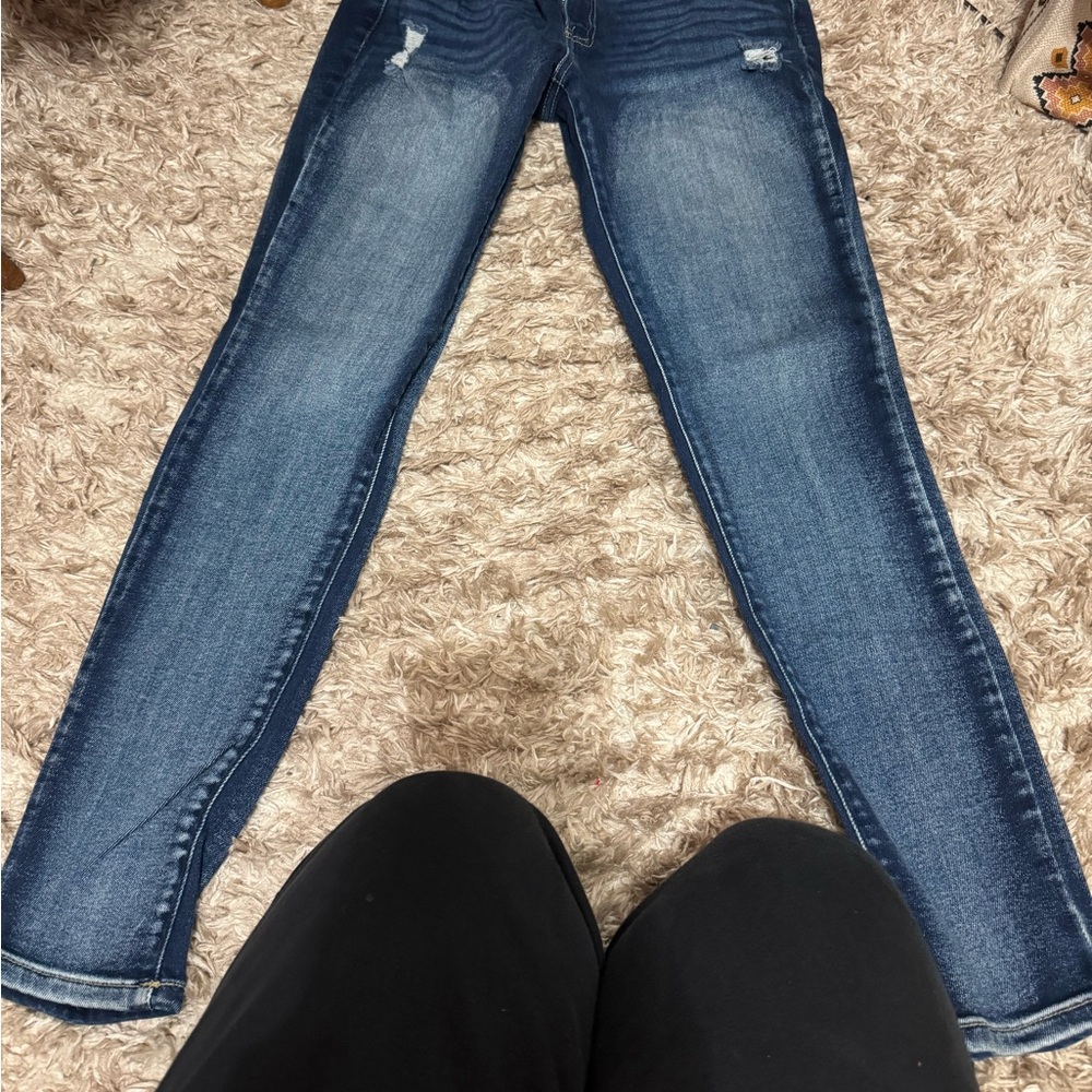 KanCan Distressed Dark Blue Skinny Jeans